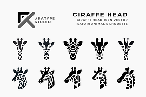 Giraffe Head Icon Vector, an Icon by Akatype Studio