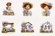 Summer Garden Watercolor Clipart, an Illustration by CreationArt (Thumbnail 4 of 10)