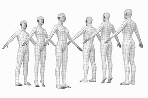 Female And Male Base Mesh A-Pose