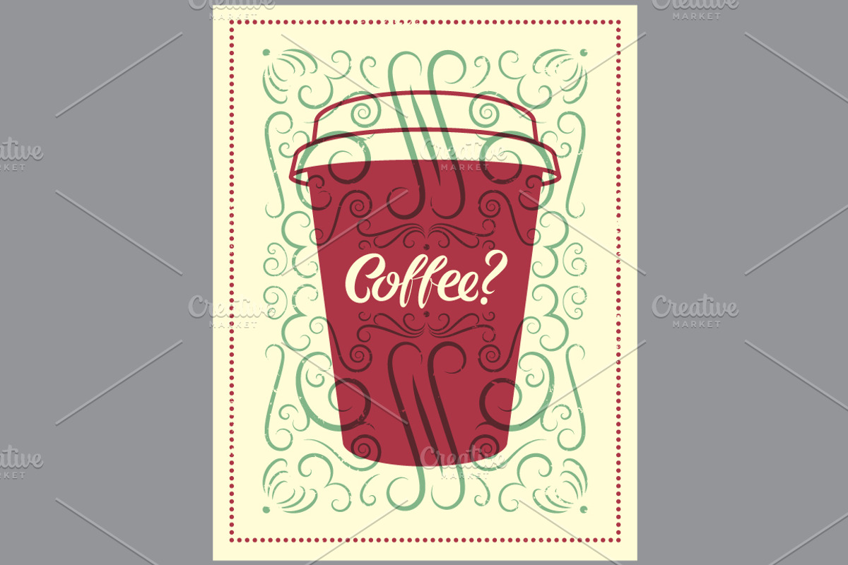 Coffee To Go vector poster set., a Food Illustration by PoPaShop (Photo 4 of 13)