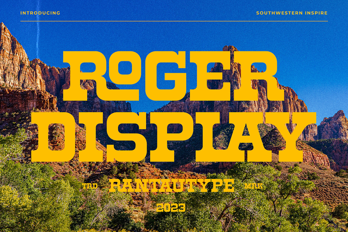 Roger Display Retro Western Font, a Serif Font by RantautypeStudio (Photo 1 of 15)