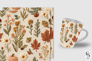 Cottagecore Autumn Embroidery Paper, a Pattern Graphic by Creative Store (Thumbnail 3 of 5)
