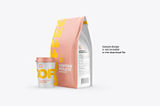 Coffee Pouch Mockup with cup, a Cups & Container Mockup by easymock (Thumbnail 9 of 9)