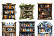 Watercolor Halloween Bookshelf PNG, an Illustration by Craft Nest (Thumbnail 4 of 6)