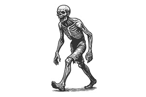 zombie walking Helloween art vector, a Person Illustration by AlexArt