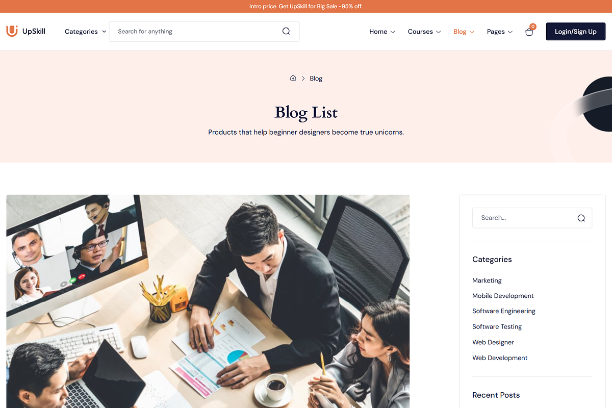 Education Online Courses LMS, a WordPress Template by Design Spade (Photo 2 of 12)