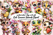 Cute Summer Animals Clipart Bundle., an Illustration by SVGArt (Thumbnail 1 of 9)