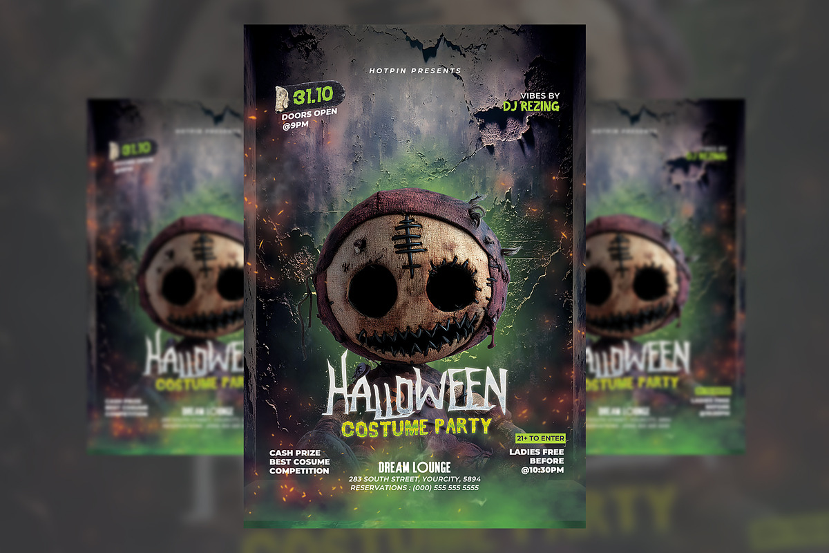 Halloween Flyer Template, a Flyer Template by Hotpin (Photo 2 of 2)