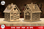 Gingerbread Christmas Houses, a Decorative Illustration by svgocean (Thumbnail 5 of 11)