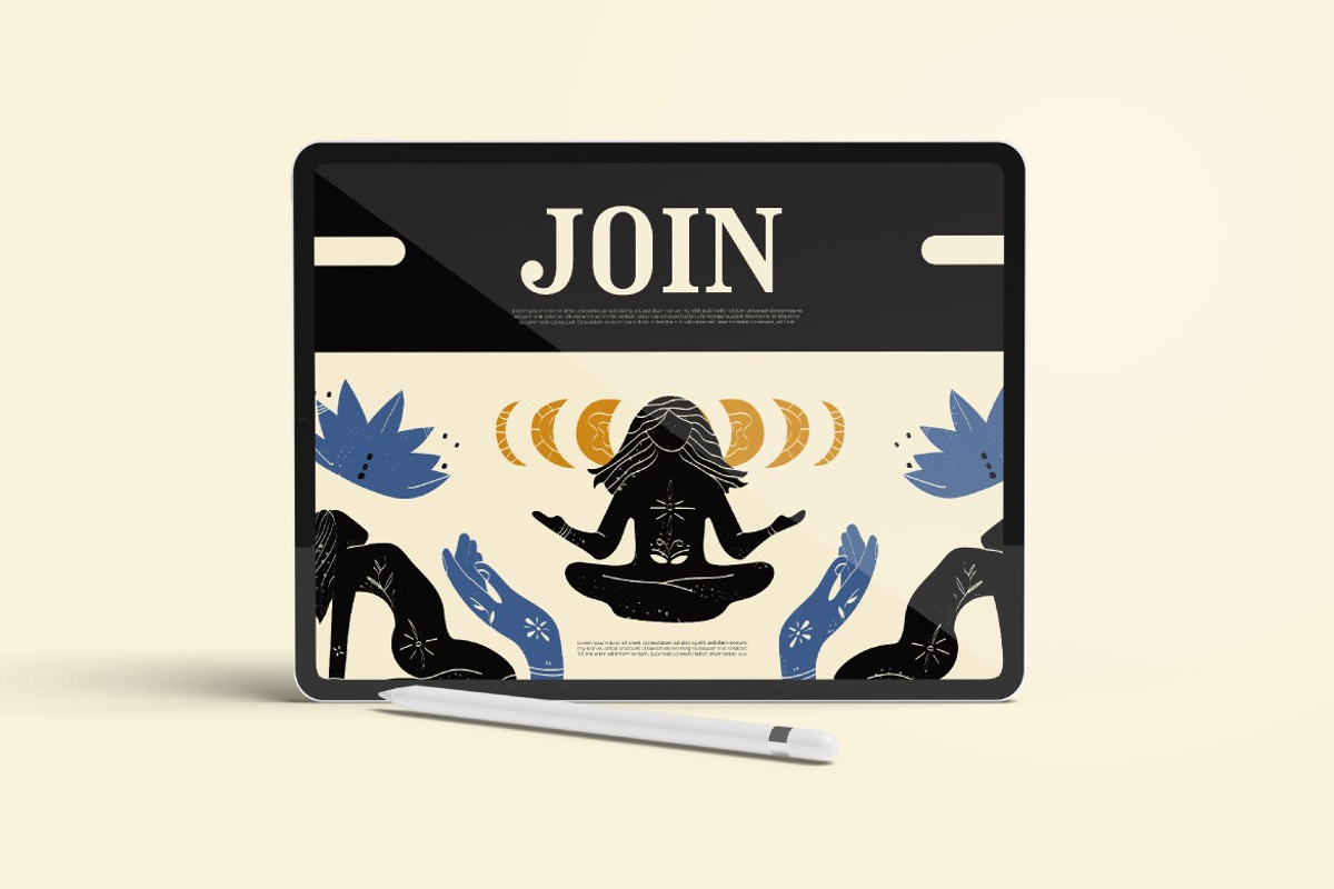 Cream Yoga Asset Illustration Set, a Sport Illustration by graphicook (Photo 4 of 6)