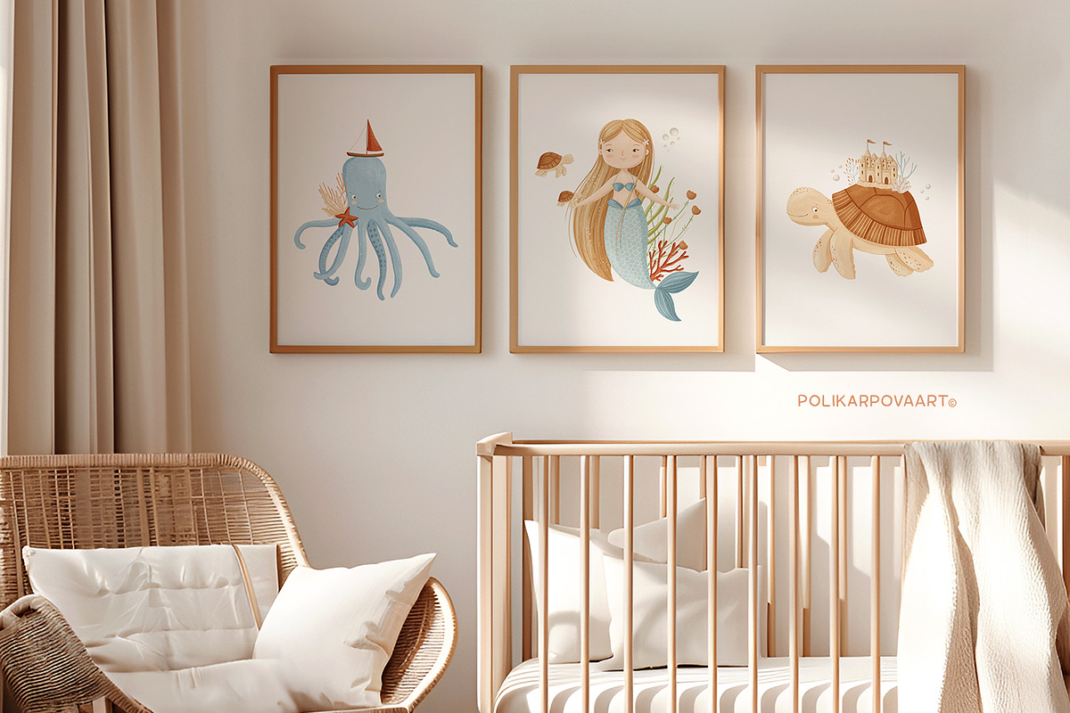 Ocean dreams - baby collection, a Decorative Illustration by polikarpovaart (Photo 7 of 17)