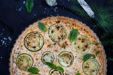 Zucchini, ricotta and cheese tart, a Food & Drink Photo by Kate S