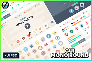 GUI - Mono Round, an UI Kit Template by LAYERLAB