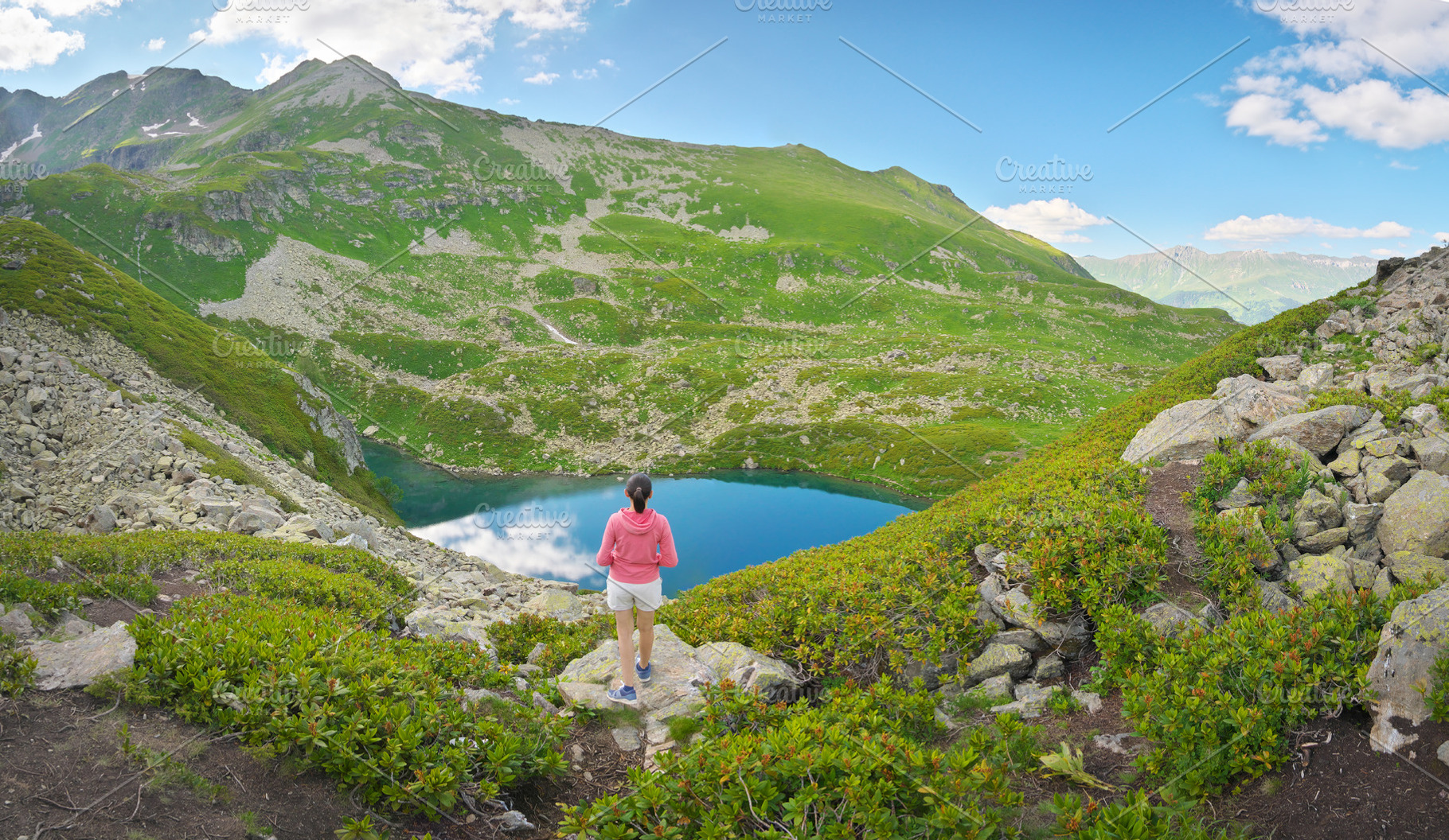 Young woman traveler on, a Photo by djgis