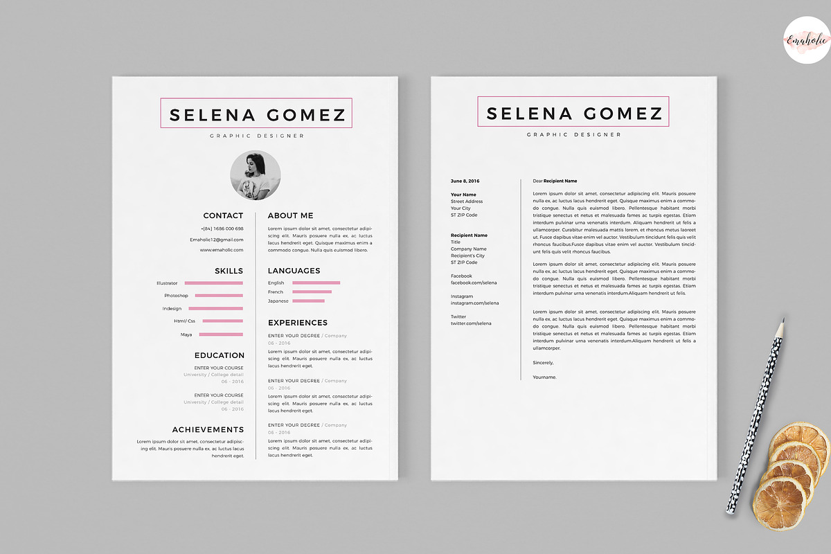 Professional CV - Cover Letter, a Resume Template by Emaholic Template (Photo 3 of 6)