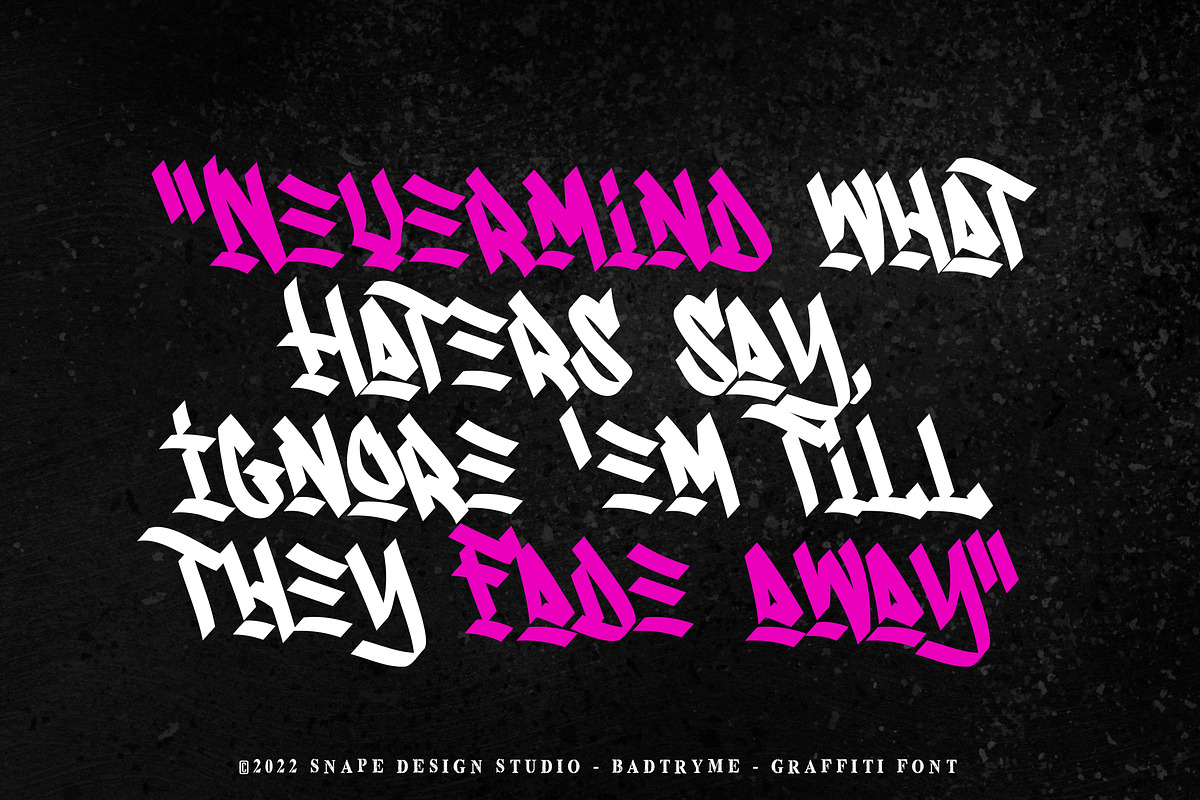 Badtryme - Graffiti Font, a Font by Snape Design Studio (Photo 4 of 5)