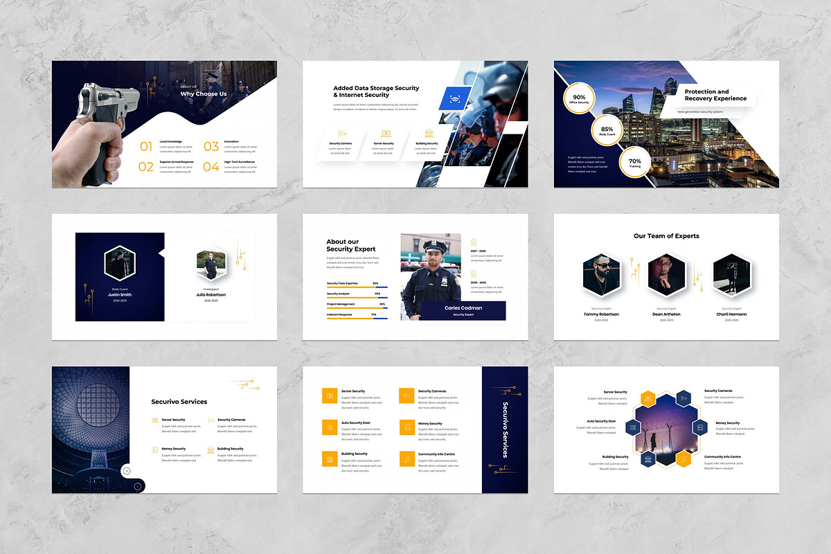 Security Company Google Template, a Presentation Template by Flat Icons
