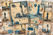 Vintage Seaside Lighthouse Printable, a Background Graphic by Printable Treasure (Thumbnail 2 of 3)