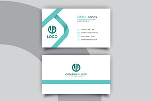 Green And White Simple Business Card