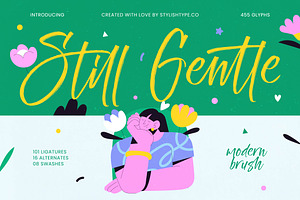 Still Gentle Modern Brush Font, a Script Font by stylishtype.co