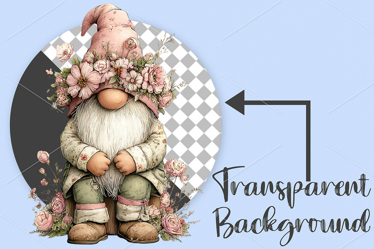 Watercolor Summer Gnome Clipart PNG, a Seasonal Illustration by Canvas Craft (Photo 2 of 5)