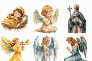 Watercolor Christian Figures Clipart, an Illustration by Craft Nest (Thumbnail 2 of 6)
