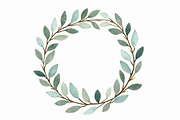 Green Watercolor Leaf Wreaths, an Illustration by Amazin_art (Thumbnail 9 of 10)