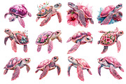Pink Sea Turtle Clipart PNG, an Illustration by Dream Creation (Thumbnail 3 of 5)