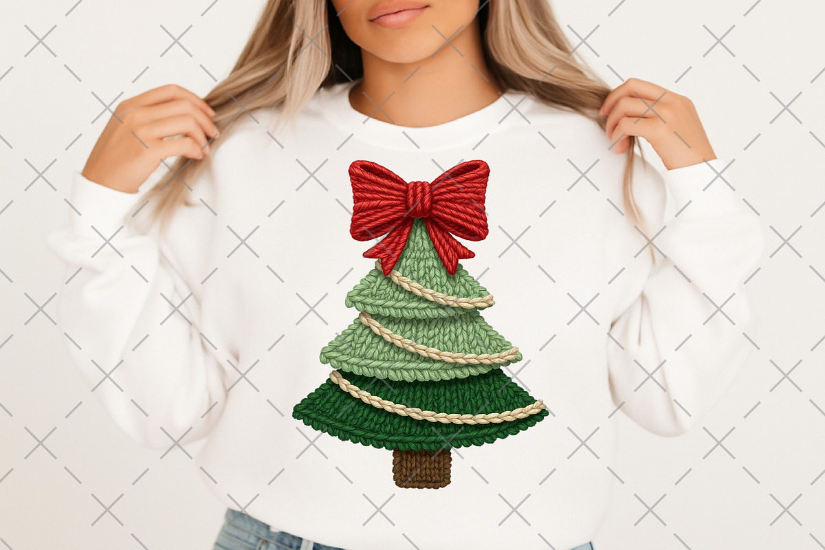 Coquette Faux Yarn Christmas Tree, an Illustration by Craft Nest (Photo 4 of 5)