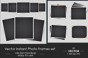 Vector Instant Photo Frames Set