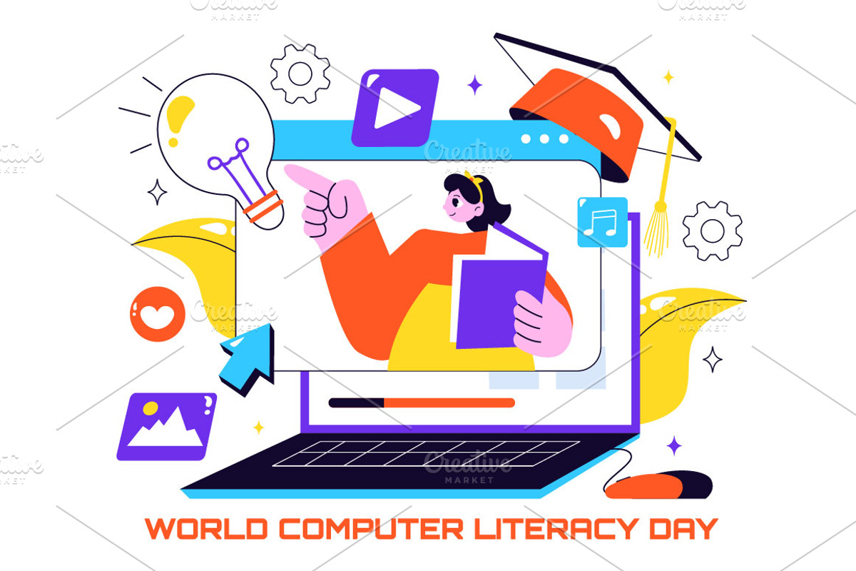 10 World Computer Literacy Day, an Object Illustration by denayunebgt (Photo 4 of 4)