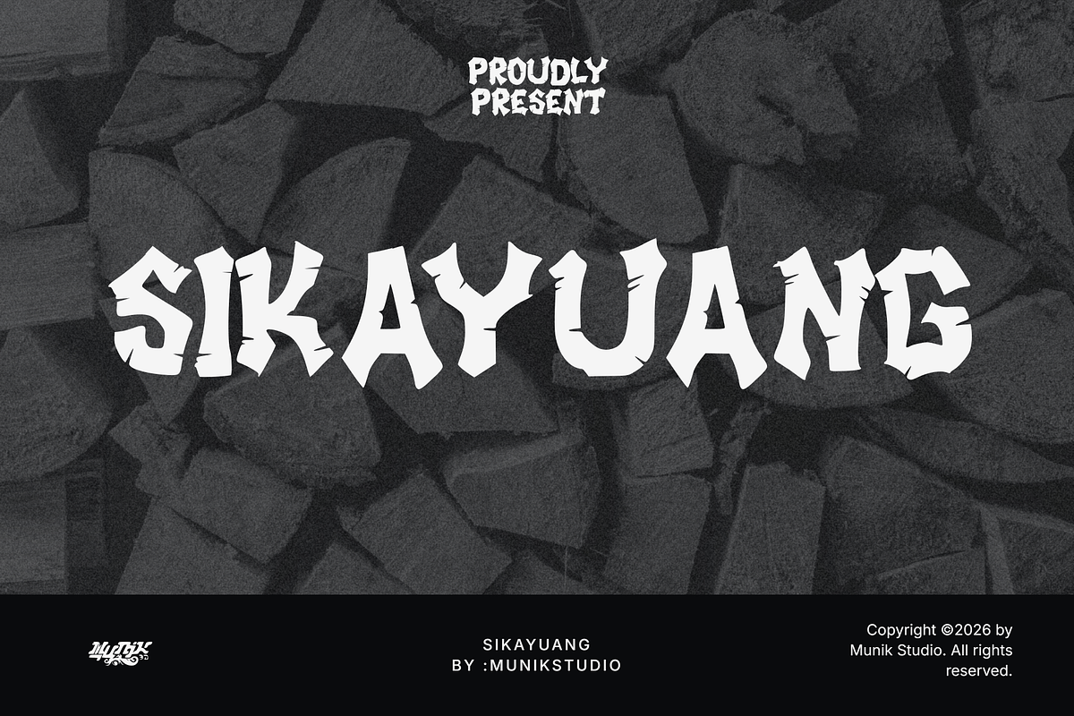 SIKAYUANG FONT, a Blackletter Font by MUNIK STUDIO 3D (Photo 1 of 6)