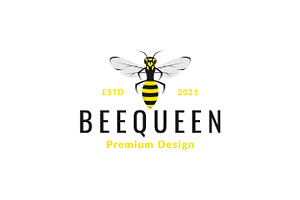 Insect Bee Fly Queen Logo Design