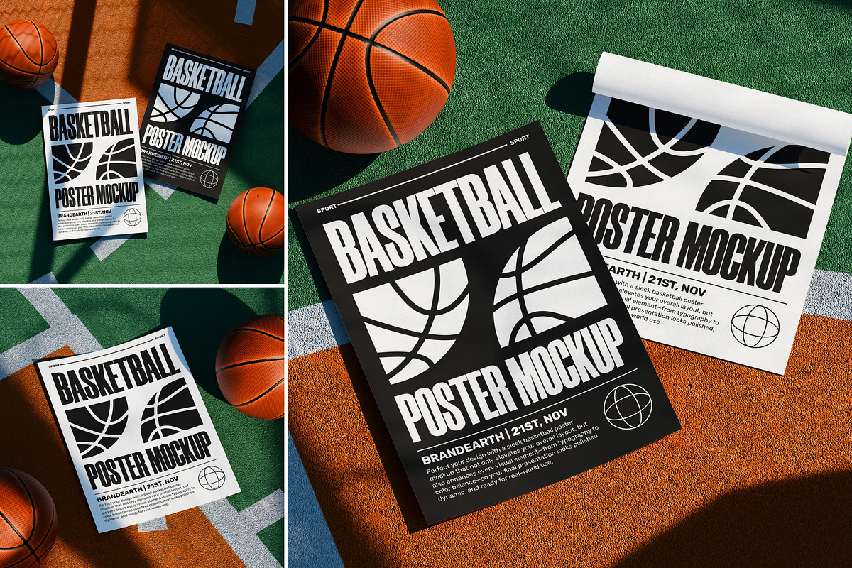 Basketball Poster Mockup, an Advertising Mockup by Brand Earth (Photo 1 of 4)