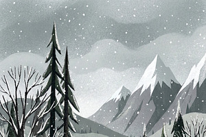 Snow-covered Bridge Landscape, an Illustration by Virgo Studio