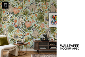 Modern Wallpaper Mockup PSD