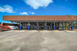 Bus station outdoors, piriapolis city, uruguay, an Architecture Photo by DanFLCreativo