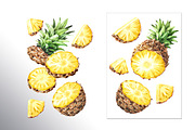 Tropical Pineapple. Hand painted, a Food Illustration by Daria Ustiugova (Thumbnail 9 of 28)