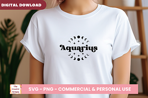 Aquarius Zodiac Signs SVG Cut Files