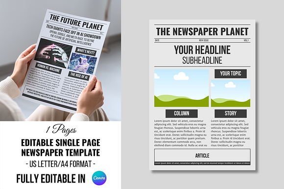 Front Page Newspaper Template preview 8