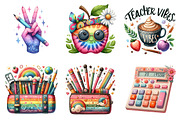 Groovy School Sublimation Clipart, a Seasonal Illustration by DreamArtGraphic (Thumbnail 4 of 4)