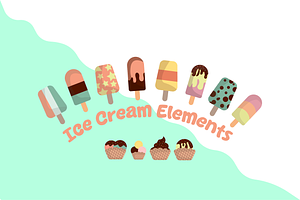 Ice Cream Elements Illustration, a Food Illustration by Artnivora.Std