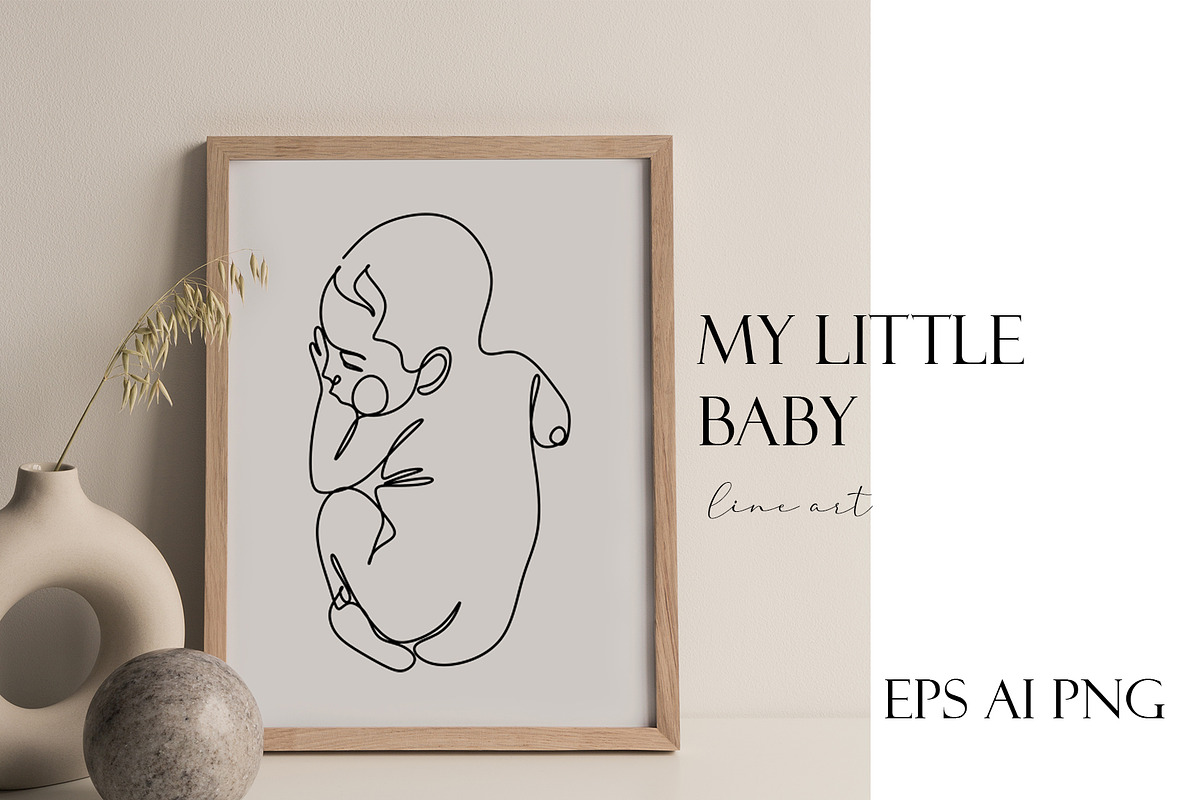 MY LITTLE BABY one line art, a Healthcare Illustration by velychko.ua (Photo 8 of 8)