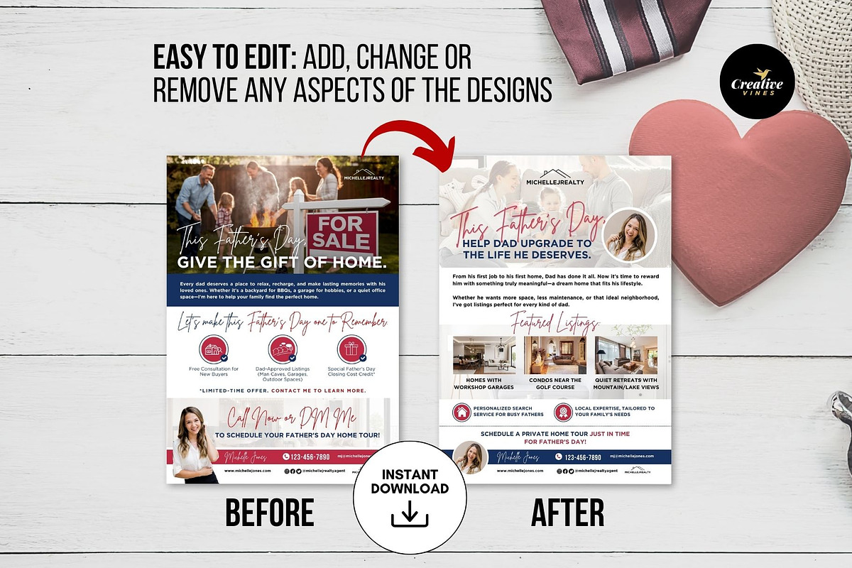 2025 Real Estate Father's Day Flyer, a Flyer Template by CreativeVinesStore (Photo 4 of 5)