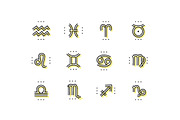 Thin line zodiac icons set, an Icon by painterr (Thumbnail 2 of 3)