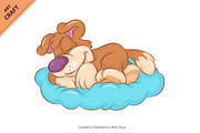 Sleeping Cartoon Dog. Clipart., an Animal Illustration by KENO Mascots (Thumbnail 2 of 3)