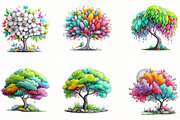 watercolor happy spring tree clipar, an Illustration by Designworld (Thumbnail 5 of 8)