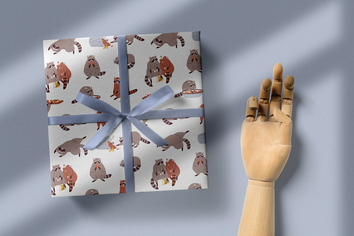 Cute funny raccoon seamless pattern, a Pattern Graphic by Good Studio (Photo 4 of 5)