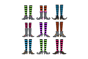 witch legs set cartoon vector, an Object Illustration by pikepicture
