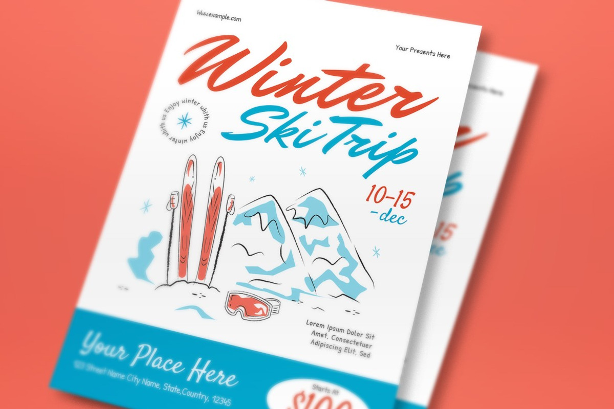 Winter Ski Trip Flyer preview 2